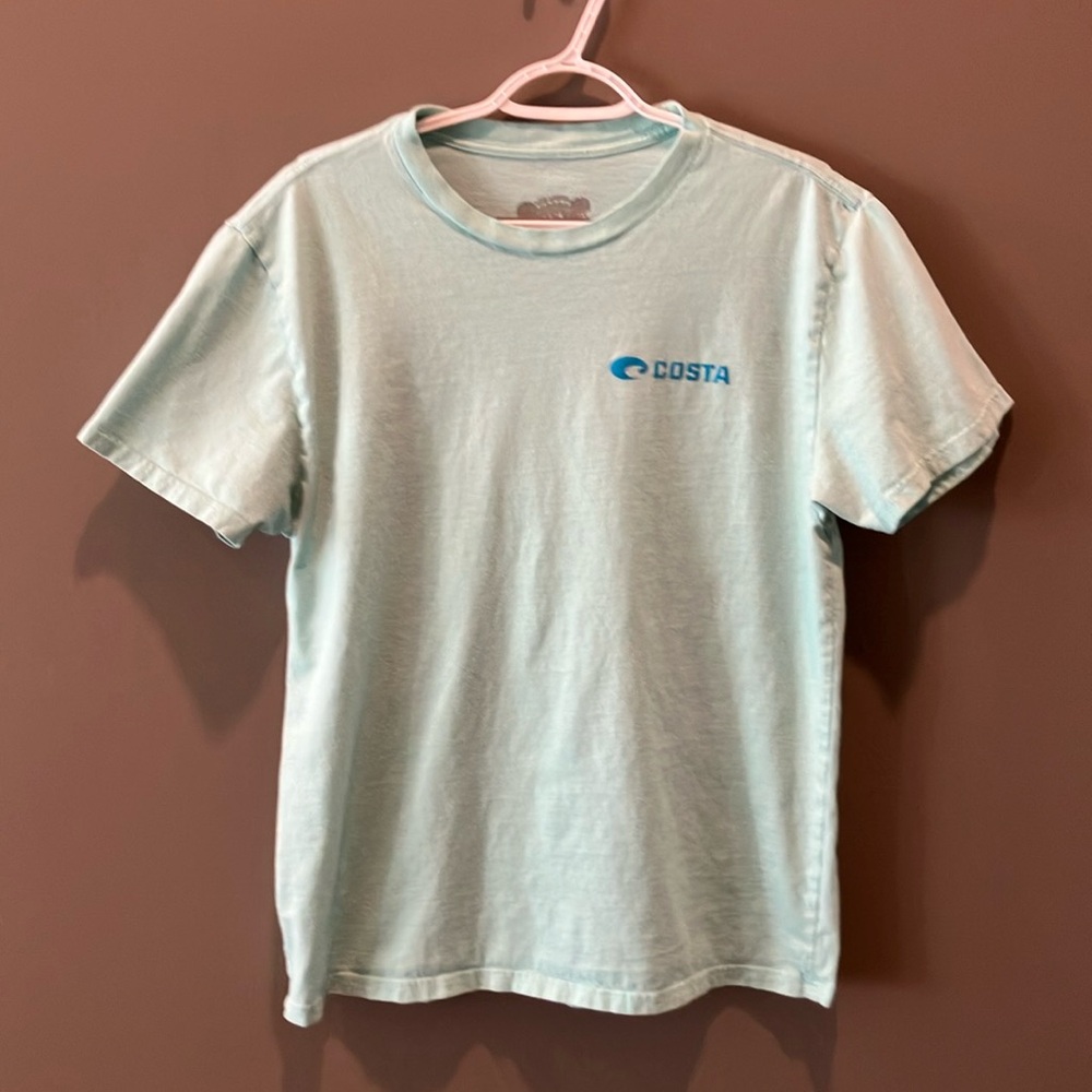 Costa Men’s Green & Blue Shortsleeved T-Shirt Size Large